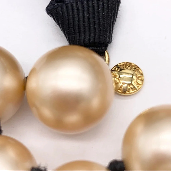 J. Crew Champagne Pearl Ribbon Tie Necklace - Picture 3 of 3